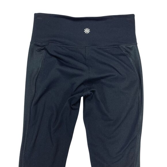 Athleta Leggings Women XS Black Powerful Gleam Hi Rise Mesh Moto Workout Stretch - Picture 6 of 13